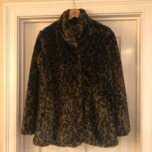 Velvet for Garnet Hill, leopard faux fur coat.